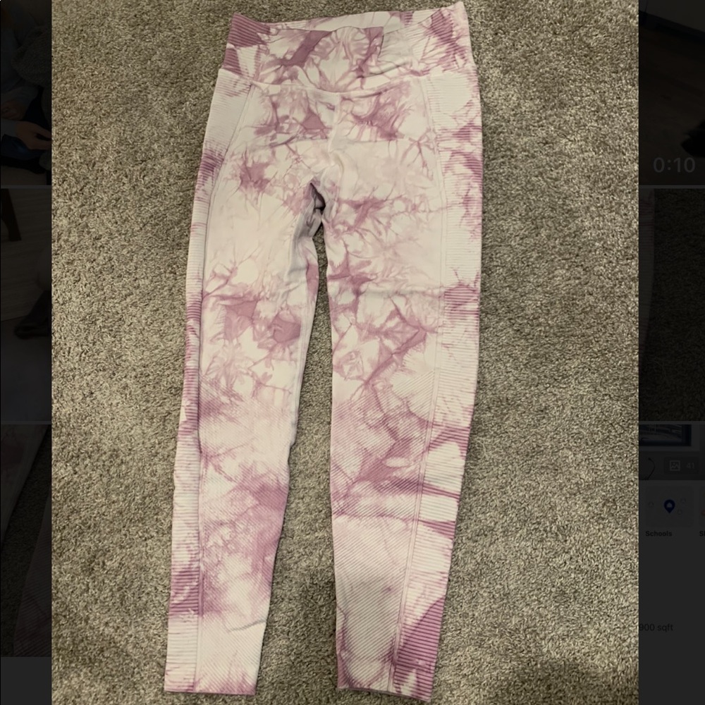 Pink tie dye leggings
